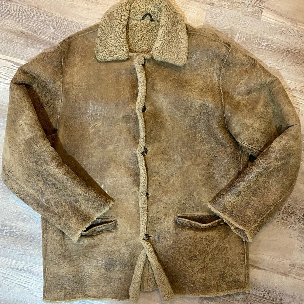 RARE Rugged The Original Zingaro Leather Coat Manufacturer Of Italy Mens XXL